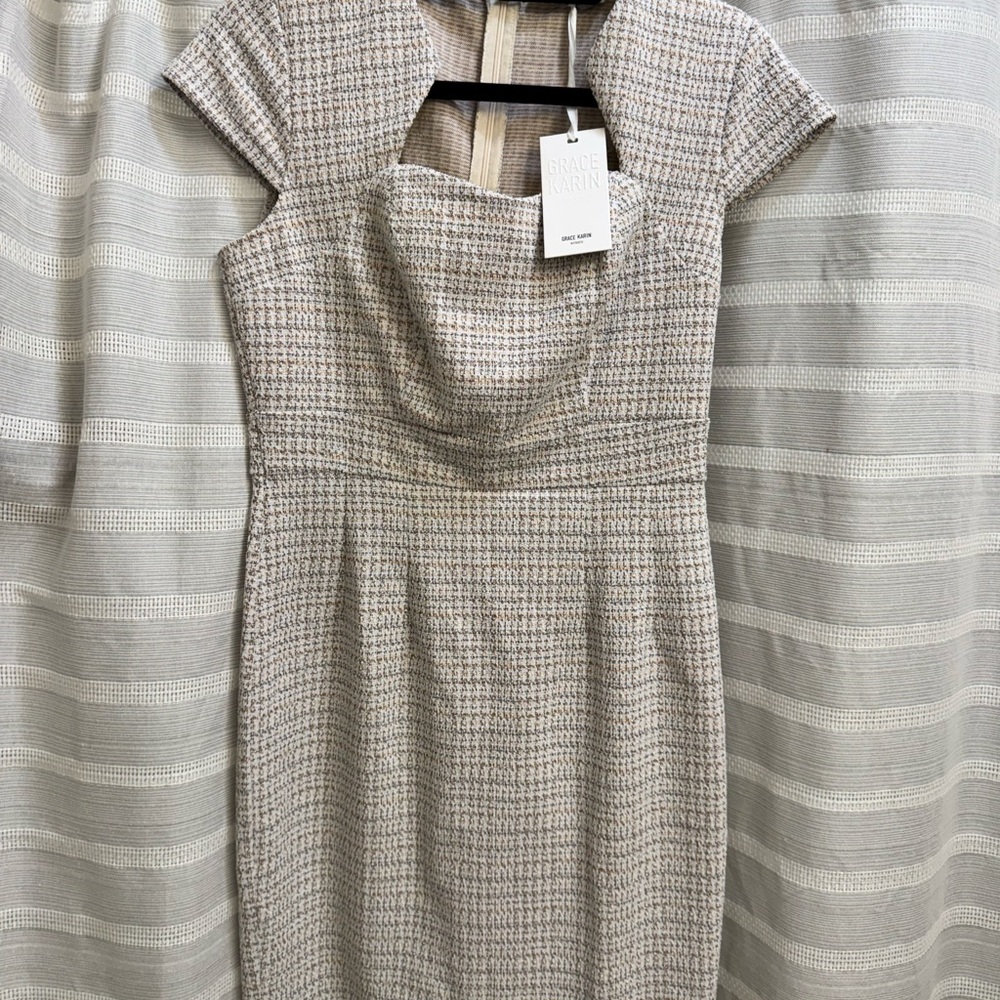 NWT Beige Tweed Dress